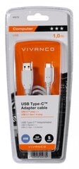 Vivanco-kaapeli USB-C - USB 3.0 1m (45273) hinta ja tiedot | Kaapelit ja adapterit | hobbyhall.fi