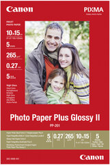 Canon valokuvapaperi PP-201 10x15 Glossy II 275g 5 arkkia hinta ja tiedot | Toimistotarvikkeet | hobbyhall.fi