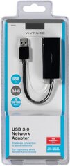 Vivanco-sovitin USB 3.0 - RJ45 (39629) hinta ja tiedot | Adapterit | hobbyhall.fi