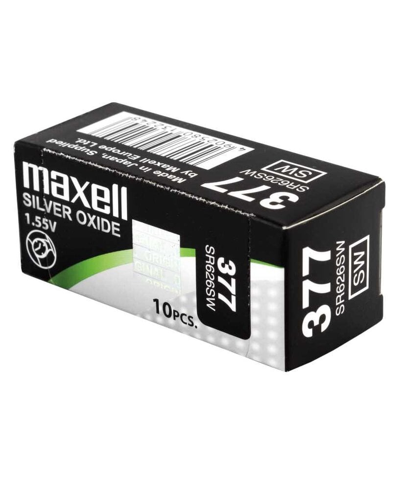Maxell akku SR626SW/377 1,55V hinta ja tiedot | Paristot | hobbyhall.fi
