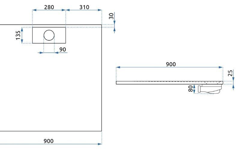 Basalt suihkuallas, valkoinen, 90x90 hinta ja tiedot | Suihkualtaat | hobbyhall.fi