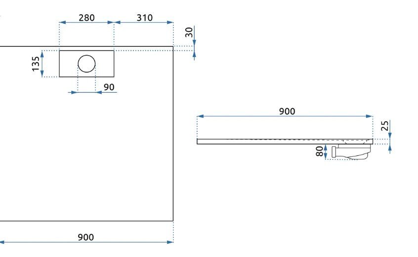 Basalt suihkuallas musta 90x90 hinta ja tiedot | Suihkualtaat | hobbyhall.fi