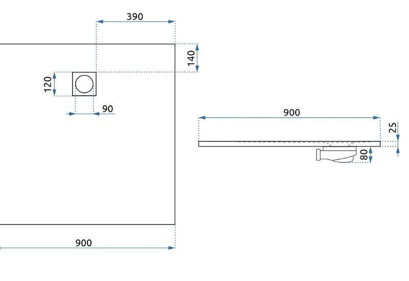 Magnum suihkuallas musta 90x90 hinta ja tiedot | Suihkualtaat | hobbyhall.fi