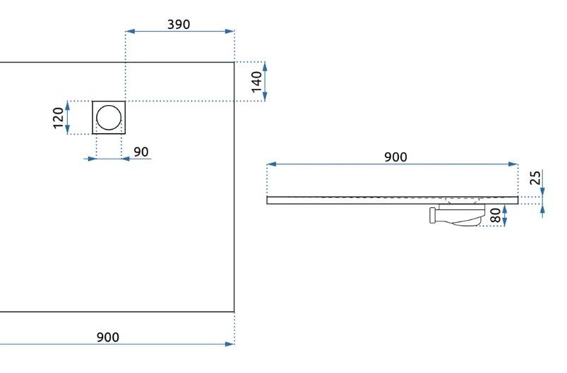 Magnum suihkuallas, valkoinen, 90x90 hinta ja tiedot | Suihkualtaat | hobbyhall.fi