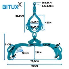 Puupihdit 620mm 1200kg bituxx hinta ja tiedot | Käsityökalut | hobbyhall.fi