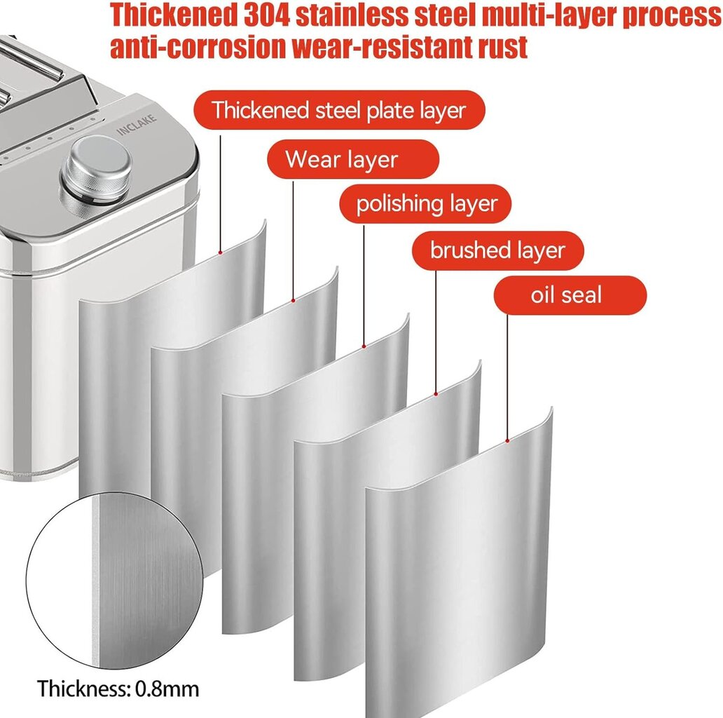 Ruostumattomasta teräksestä valmistettu polttoainesäiliö OMGTMD, 20L, hopea hinta ja tiedot | Lisätarvikkeet autoiluun | hobbyhall.fi