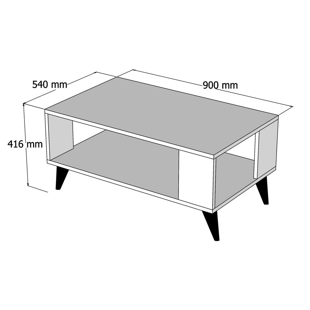 Kahvipöytä, Asir, 90x54x41,6 cm, tummanruskea/musta hinta ja tiedot | Sohvapöydät | hobbyhall.fi
