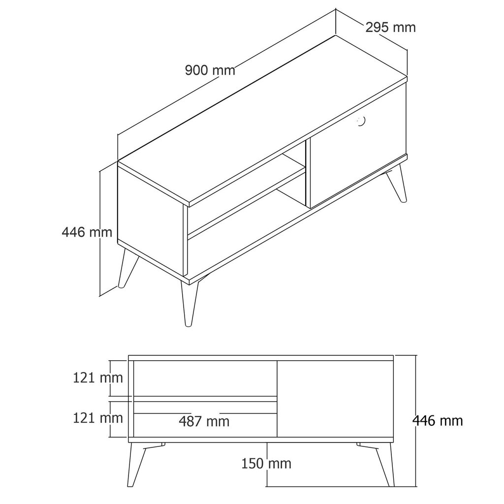 TV-taso, Asir, 90x44,6x29,5 cm, valkoinen hinta ja tiedot | TV-tasot | hobbyhall.fi