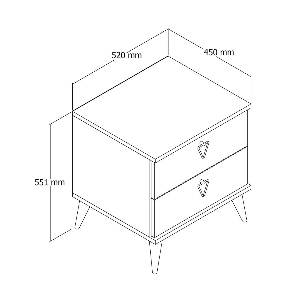 Yöpöytä, Asir, 52x55,1x45 cm, beige/tummanruskea hinta ja tiedot | Yöpöydät | hobbyhall.fi