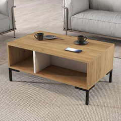 Kahvipöytä, Asir, 90x54x41,6 cm, ruskea/valkoinen hinta ja tiedot | Sohvapöydät | hobbyhall.fi
