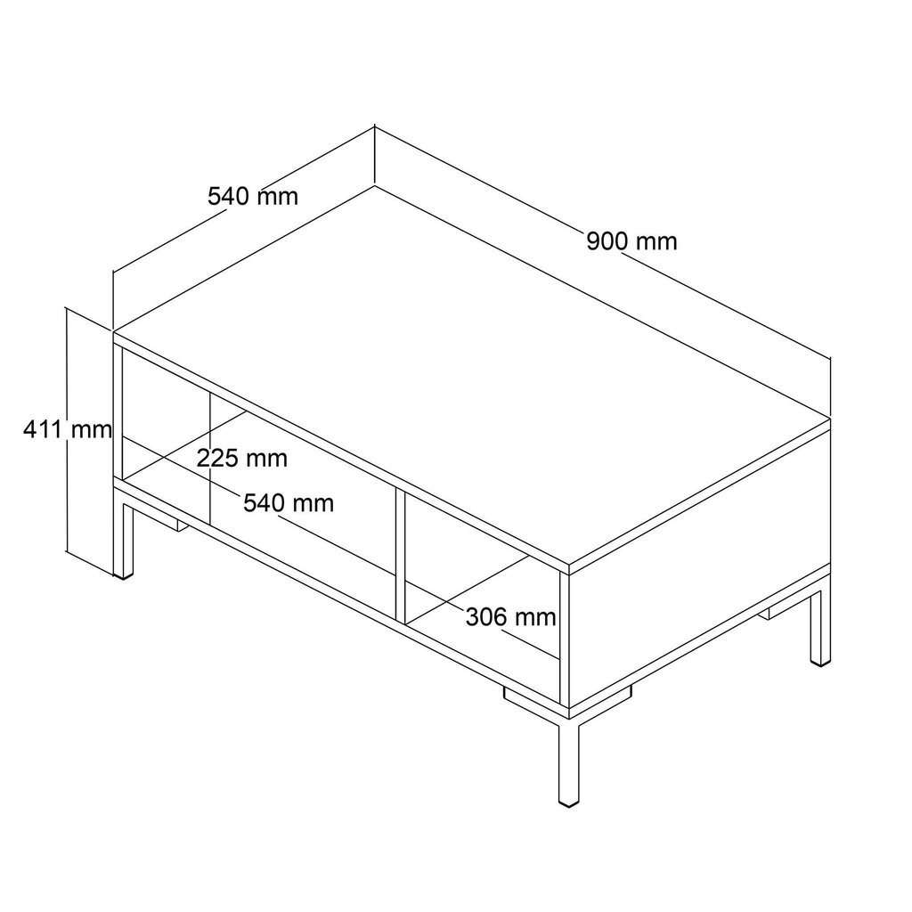 Kahvipöytä, Asir, 90x54x41,6 cm, ruskea/harmaa hinta ja tiedot | Sohvapöydät | hobbyhall.fi