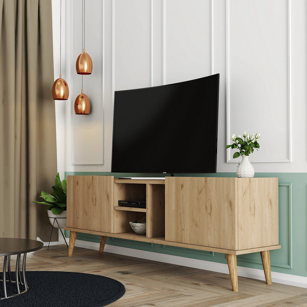 TV-taso, Asir, 150x52x34 cm, beige hinta ja tiedot | TV-tasot | hobbyhall.fi