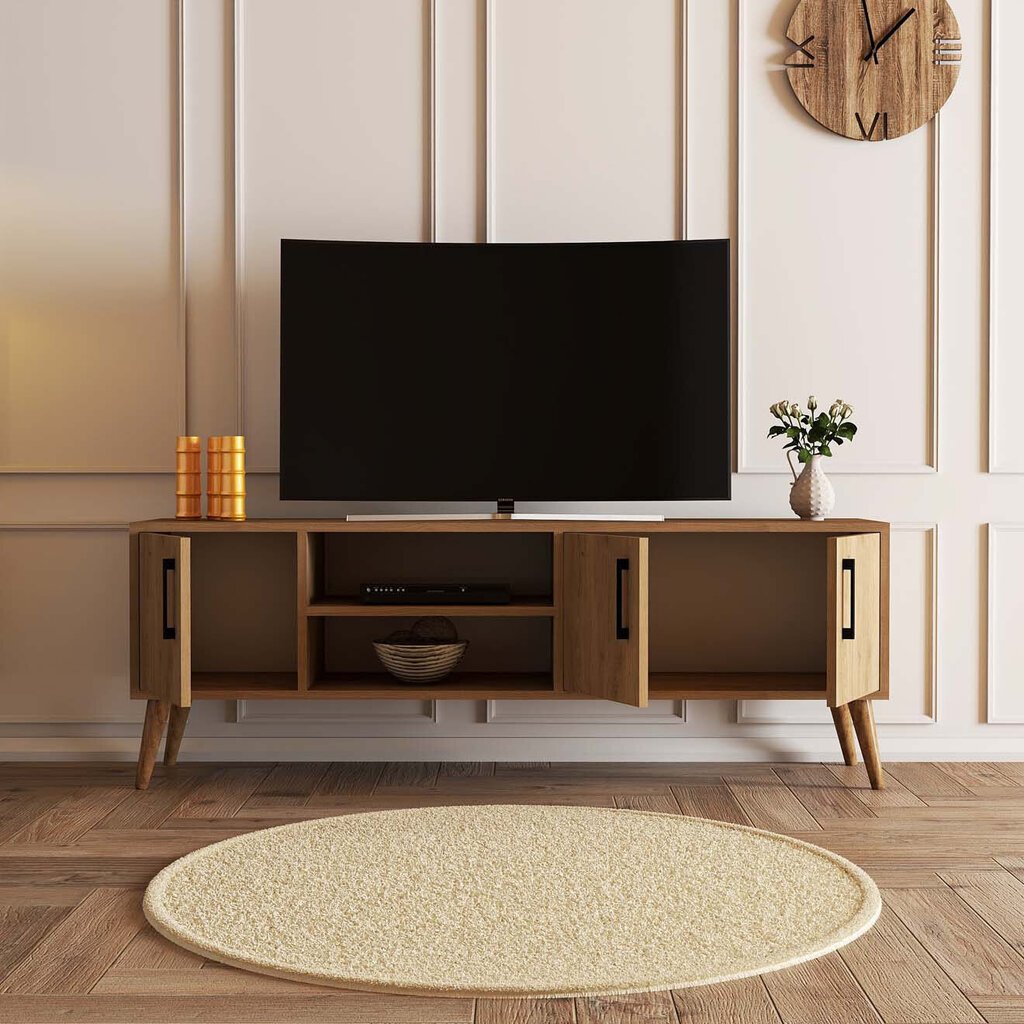 TV-taso, Asir, 150x52x34 cm, tummanruskea hinta ja tiedot | TV-tasot | hobbyhall.fi