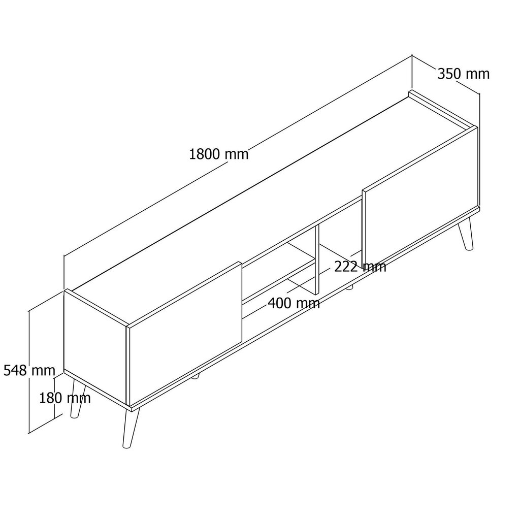 TV-taso, Asir, 180x52x34 cm, beige hinta ja tiedot | TV-tasot | hobbyhall.fi