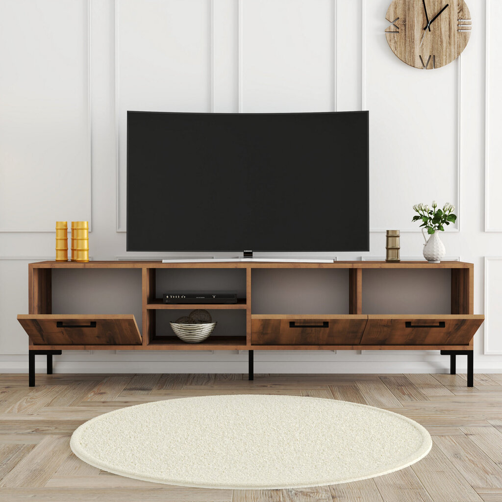 TV-taso, Asir, 180x52x34cm, tummanruskea hinta ja tiedot | TV-tasot | hobbyhall.fi