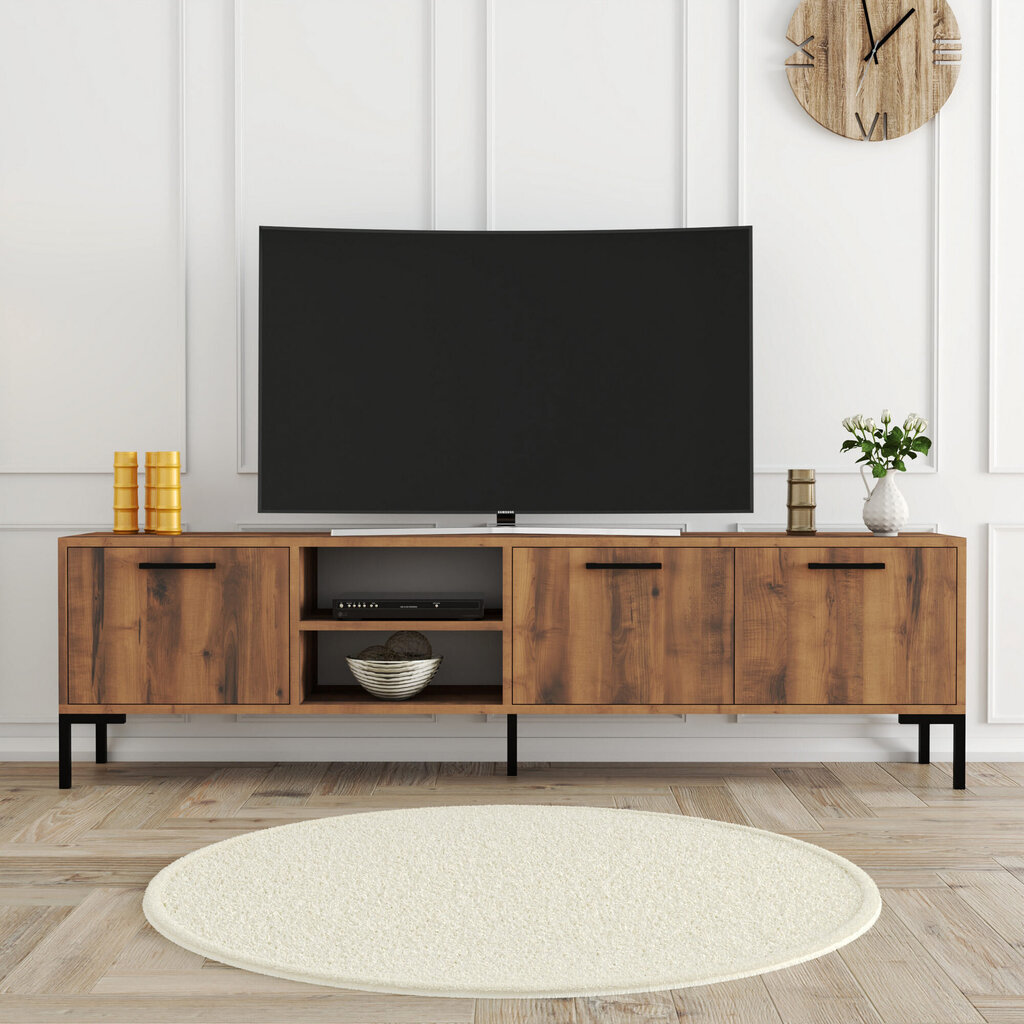 TV-taso, Asir, 180x52x34cm, tummanruskea hinta ja tiedot | TV-tasot | hobbyhall.fi