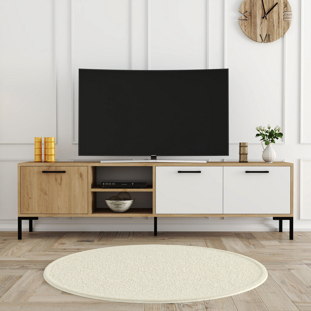 TV-taso, Asir, 180x52x34cm, beige/valkoinen hinta ja tiedot | TV-tasot | hobbyhall.fi