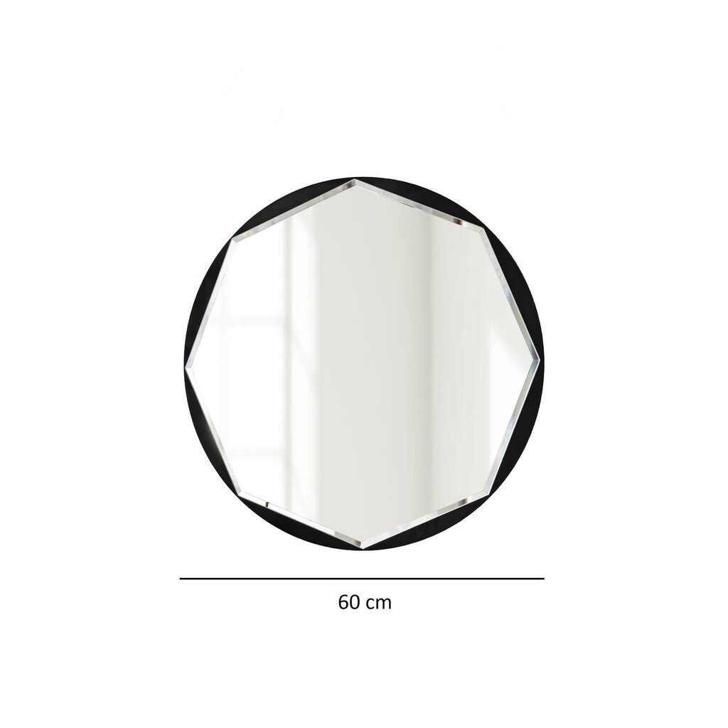 Peili, Asir, 60x60cm, musta hinta ja tiedot | Peilit | hobbyhall.fi