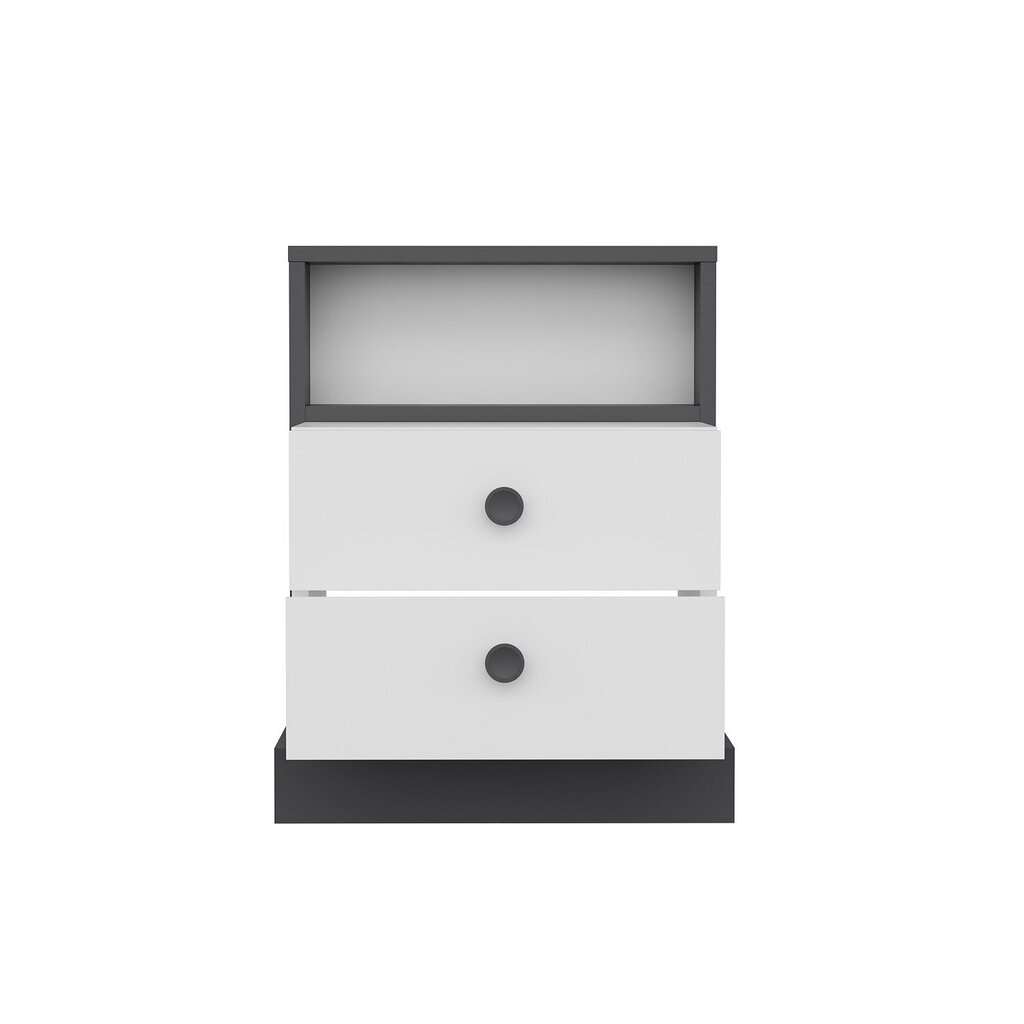 Yöpöytä, Asir, 62x62x42 cm, harmaa/valkoinen hinta ja tiedot | Yöpöydät | hobbyhall.fi