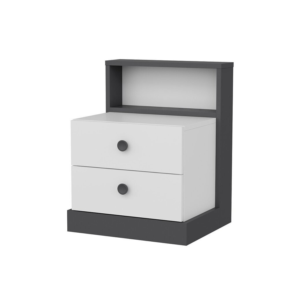 Yöpöytä, Asir, 62x62x42 cm, harmaa/valkoinen hinta ja tiedot | Yöpöydät | hobbyhall.fi