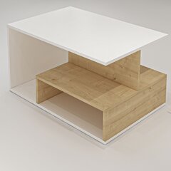 Kahvipöytä, Asir, 90x48,6x60 cm, valkoinen/ruskea hinta ja tiedot | Sohvapöydät | hobbyhall.fi