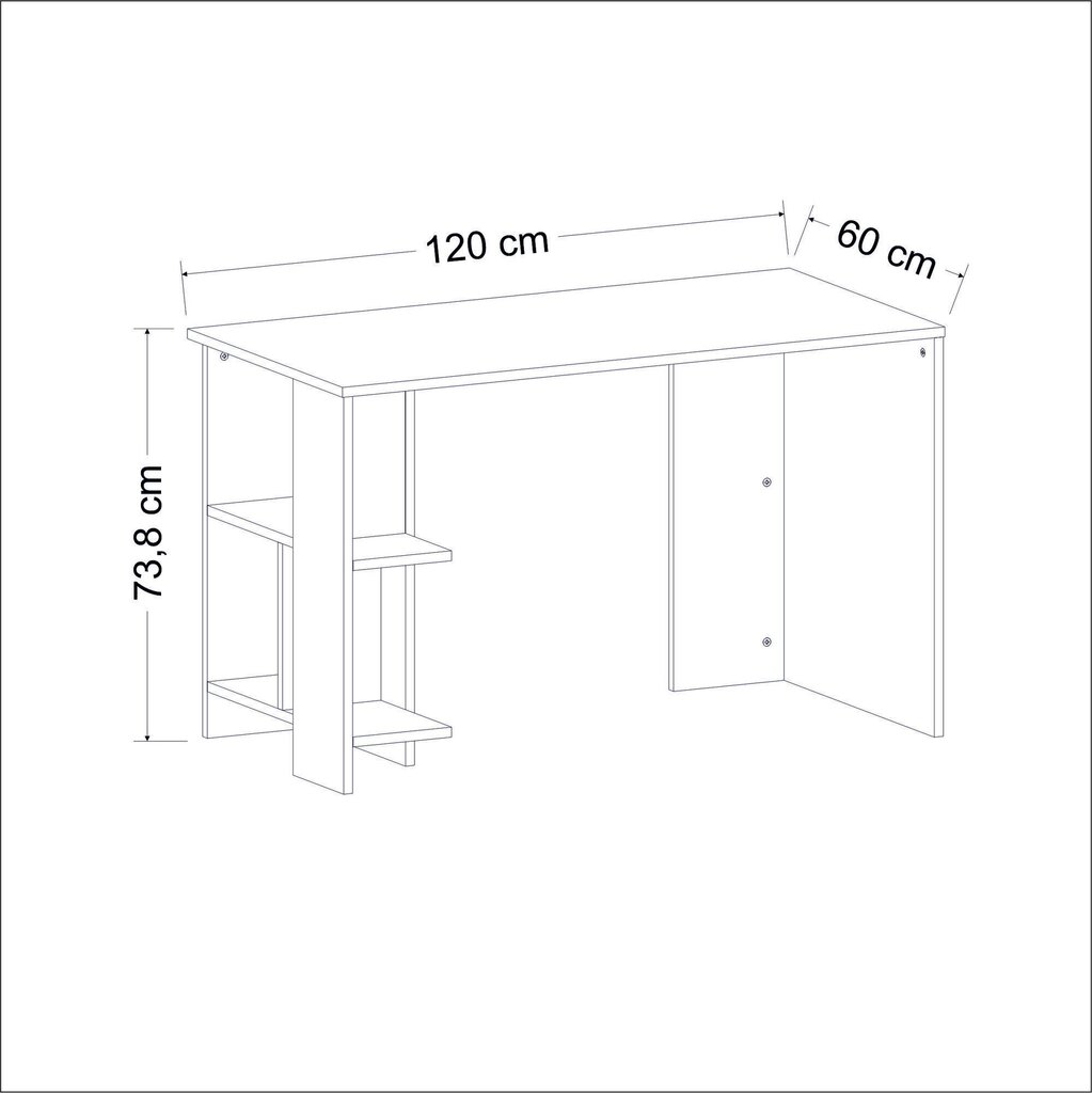 Työpöytä, Asir, 120x73,8x60 cm, valkoinen hinta ja tiedot | Tietokonepöydät ja työpöydät | hobbyhall.fi