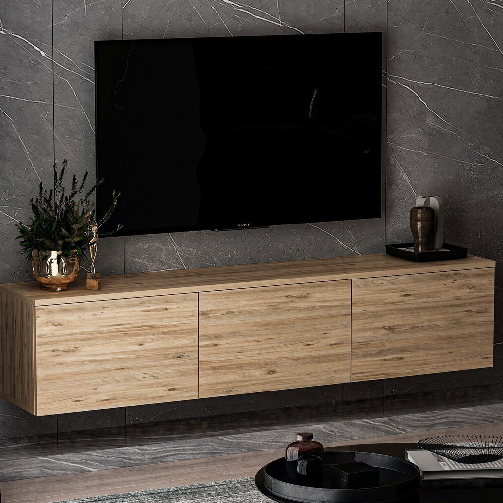 TV-taso, Asir, 160x35x32 cm, ruskea hinta ja tiedot | TV-tasot | hobbyhall.fi