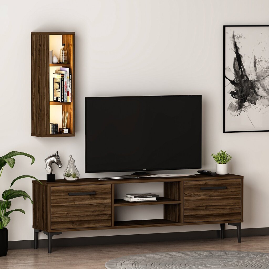 TV-taso, Asir, 150x48x29,6 cm, ruskea hinta ja tiedot | TV-tasot | hobbyhall.fi