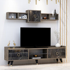 TV-yksikkö, Asir, 180x52x35cm, marmori/ruskea hinta ja tiedot | TV-tasot | hobbyhall.fi