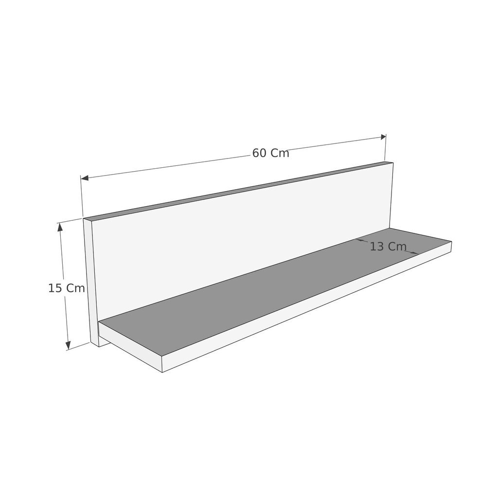 Seinähylly, Asir, 60x15x13 cm, ruskea/musta hinta ja tiedot | Hyllyt | hobbyhall.fi