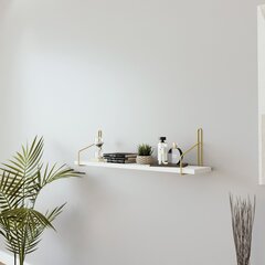 Seinähylly, Asir, 60x15 cm, kulta/valkoinen hinta ja tiedot | Hyllyt | hobbyhall.fi