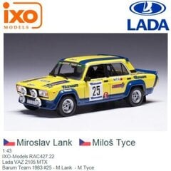 VAZ 2105 Lada MTX Barum Rallye 1983 #25 M.Lank / M.Tyce 1:43 IXO RAC427 (Saabub 22/01/2024) hinta ja tiedot | Pienoismallit | hobbyhall.fi
