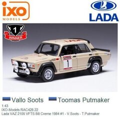 VAZ 2105 Lada VFTS B8 Creme Rallye Baltic 1984 #1 V.Soots/T.Putmaker 1:43 IXO RAC428 (Saabub 22/01/2024) hinta ja tiedot | Pienoismallit | hobbyhall.fi