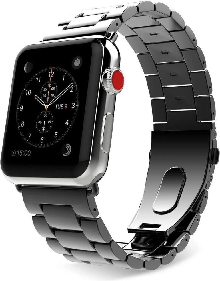 Tech-Protect kellon ranneke ruostumaton Apple Watch 42/44mm, musta hinta ja tiedot | Älykellojen ja aktiivisuusrannekkeiden lisätarvikkeet | hobbyhall.fi