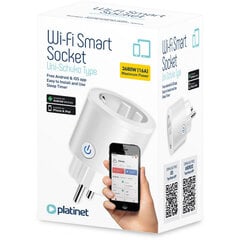 Platinet smart socket WiFi Tuya, valkoinen (454739) hinta ja tiedot | Kytkimet ja pistorasiat | hobbyhall.fi