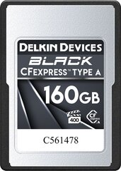 Delkin muistikortti CFexpress 160GB Black Type A hinta ja tiedot | Delkin Puhelimet, älylaitteet ja kamerat | hobbyhall.fi