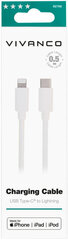 Vivanco Lightning-kaapeli - USB-C 50 cm, valkoinen (62758) hinta ja tiedot | Puhelinkaapelit | hobbyhall.fi