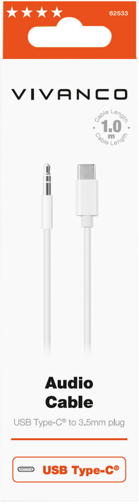 Vivanco-kaapeli USB-C - 3,5mm 1m (62533) hinta ja tiedot | Puhelinkaapelit | hobbyhall.fi