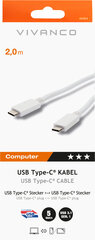 Vivanco kaapeli USB-C - USB-C 2m EMark (45354) hinta ja tiedot | Puhelinkaapelit | hobbyhall.fi