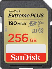 Sandisk muistikortti SDXC 256GB Extreme Plus hinta ja tiedot | Puhelimen muistikortit | hobbyhall.fi