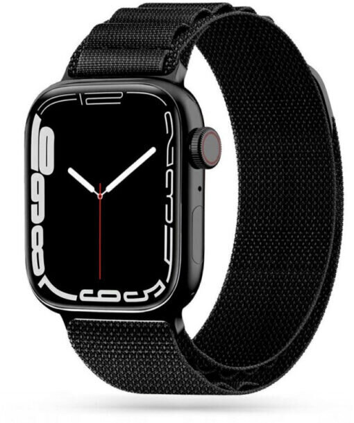 Tech-Protect kellon ranneke Nylon Pro Apple Watch 42/44/45/49mm, musta hinta ja tiedot | Älykellojen ja aktiivisuusrannekkeiden lisätarvikkeet | hobbyhall.fi