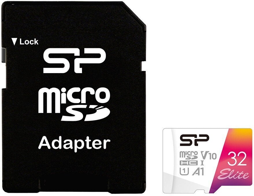 Silicon Power muistikortti microSDHC 32GB Elite + sovitin hinta ja tiedot | Puhelimen muistikortit | hobbyhall.fi