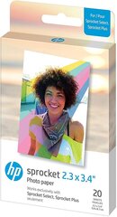 HP valokuvapaperi Sprocket Plus Zink 5,8x8,6 cm 20 arkkia hinta ja tiedot | HP Puhelimet, älylaitteet ja kamerat | hobbyhall.fi