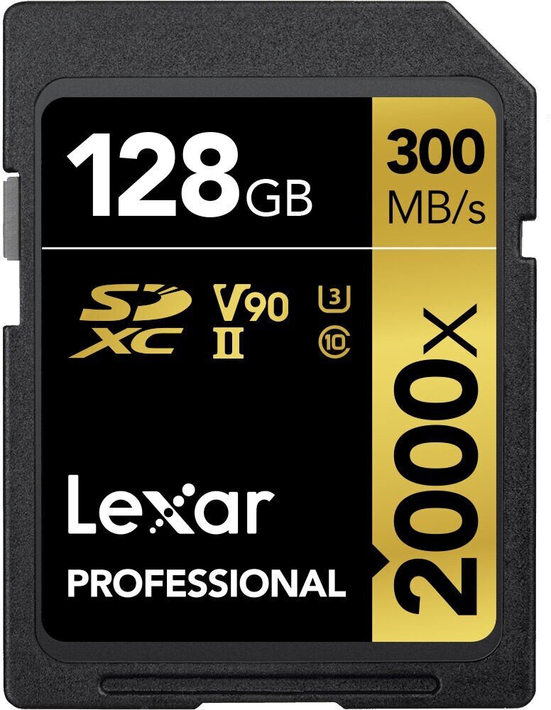 Lexar muistikortti SDXC 128GB Professional 2000x UHS-II U3 V90 hinta ja tiedot | Kameran muistikortit | hobbyhall.fi