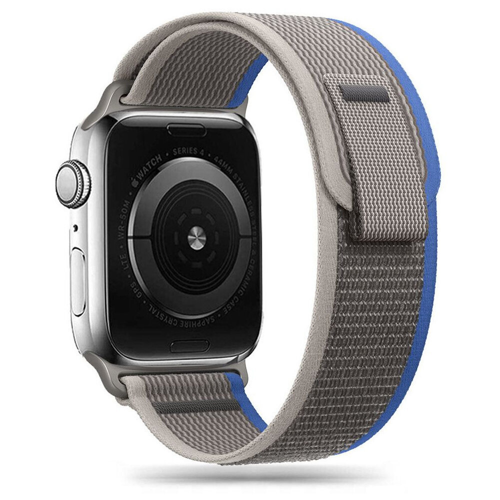 Tech-Protect kellon ranneke Nylon Apple Watch 42/44/45/49mm, harmaa/sininen hinta ja tiedot | Älykellojen ja aktiivisuusrannekkeiden lisätarvikkeet | hobbyhall.fi