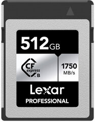 Lexar muistikortti CFexpress 512GB Professional Type B Silver hinta ja tiedot | Lexar Puhelimet, älylaitteet ja kamerat | hobbyhall.fi