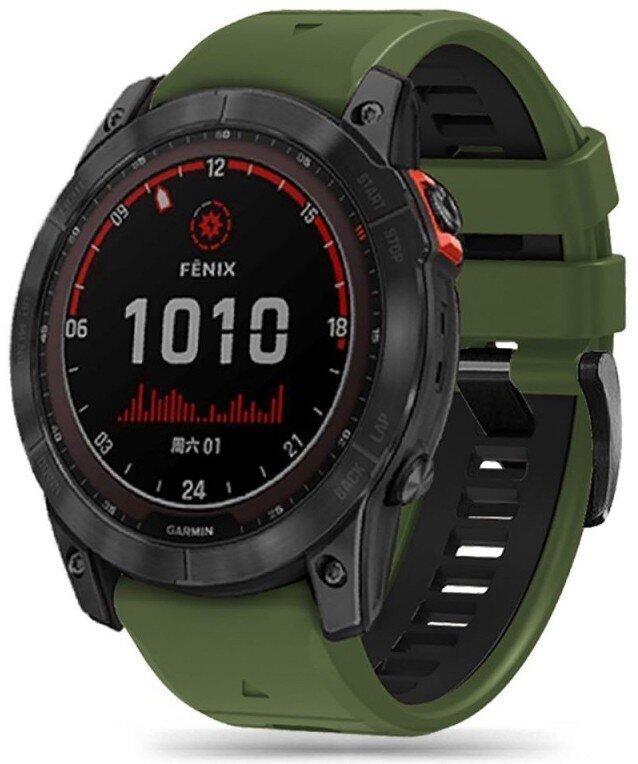 Tech-Protect kellon ranneke IconBand Pro Garmin fenix 5/6/6 Pro/7, armeijanvihreä/musta hinta ja tiedot | Älykellojen ja aktiivisuusrannekkeiden lisätarvikkeet | hobbyhall.fi