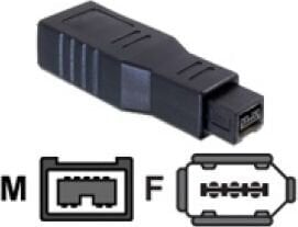 Delock Firewire 9-pin Firewire 6-pin, musta hinta ja tiedot | Kaapelit ja adapterit | hobbyhall.fi