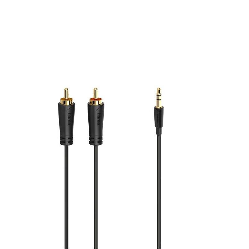 Audiokaapeli Hama 3,5mm-2 RCA, 1,5m, kullattu hinta ja tiedot | Kaapelit ja adapterit | hobbyhall.fi