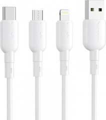Vipfan USB to Lightning cable Colorful X11, 3A, 1m (white) hinta ja tiedot | Kaapelit ja adapterit | hobbyhall.fi